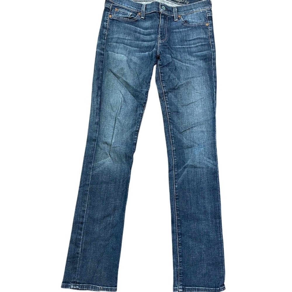 7 For All Mankind‎ Straight Leg Jeans Medium Wash Blue Denim Size 29 Stretch
